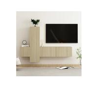 Vidaxl Ensemble De Meubles Tv 3 Pcs Chêne Sonoma Bois D'ingénierie Multicolore