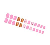 3 Design français ovale brillant doré scintillant 24 pièces avec coeurs en ABS faux ongles ensemble de fête matériaux ABS Design français presses sur les ongles