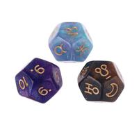3 Dichromatiques D12, Dés D'Astrologie Polyédriques Pour La Divination Des Constellations, Jeux De Société