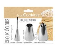 ScrapCooking Douilles pâtisserie pour choux & éclairs Inox Lot de 3