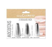 ScrapCooking Douilles de pâtisserie 1832 – 3 pièces pour macarons, inox qualité professionnelle