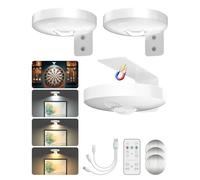 3 Éclairages sans fil pour Tableaux, Lampe LED Rechargeable pour œuvres d'art et éclairage de Placard, Éclairage Magnétique sans fil avec 3 Couleurs, Fonction Minuterie & Fonction d'atténuation