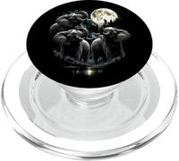 3 éléphants Hurlant à la Lune Vintage drôle Graphique années 80-90 PopSockets PopGrip pour MagSafe