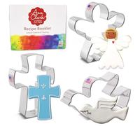 3 Emporte-Pièces Noël Religieux par Ann Clark, Ange, Croix, Colombe