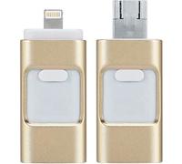 3 en 1 32GO Clé USB lecteur de mémoire pour iPhone IPad PC Telephone or