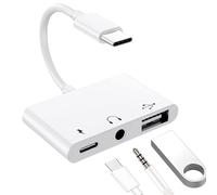 3 en 1 Adaptateur USB C Jack 3,5 mm avec PD 10W Charge Rapide, Adaptateur Jack USB C avec Connecteur OTG 2.0, Audio Ecouteur Splitter Type-C vers Aux avec Charge pour Samsung iPad et Dispositif Type-C