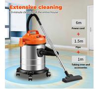 3 en 1 Aspirateur sans sac - Utilisation à sec et humide - 1200W/20L - 6m - 19kpa - Filtration haute performance - 3 têtes brosse