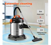 3 en 1 Aspirateur sans sac, Utilisation à sec et humide, 1200W/20L, 6m, Filtration haute performance, 3 têtes brosse, Aspirateur