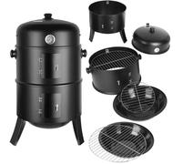 3 en 1 Barbecue Fumoir Smoker, Charbon de Bois, Multifonctions BBQ Grill à Charbon, Combo Fumoir & Barbecue Séparable[214]