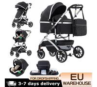 3 en 1 bébé poussette système de voyage poussette landau pour bébé avec siège auto haute paysage multifonction facile pliant landau de voyage 808C-GREY
