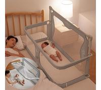 3 en 1 Berceau Cododo pour Bébé, berceau bébé evolutif, Hauteur Réglable, lit pliant bébé, Lit Cododo de Bébé avec Moustiquaire, fenêtre en maille respirante et visible, pour Les Bébés de 1 à 36 Mois