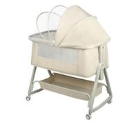 3 en 1 Berceau Cododo pour Bébé, berceau bébé evolutif, lit de voyage pour enfants, parc, pour bébés et enfants de la naissance jusqu'à 35 kg, pliable compact,50*91*68-81 cm (six niveaux) Kaki