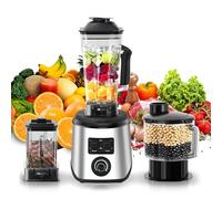 3-EN-1 Blender Mixeur, 9500W Robot Cuisine Multifonctions, Moulin à café, Bol Mélangeur 3L, Cruche 1.5L, Tasse 500ml, sans BPA, pour le jus, le smoothie, le milkshake et le lait de soja (Noir)