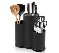 3 en 1 Blocs à Couteaux Vides Universel, Support à Couteaux De Cuisine, Rond Rangement Couteaux de Cuisine, Porte Couteaux Ustensiles, Support de Ustensiles De Cuisine, pour Gain Place Couteaux