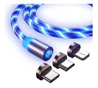 3 en 1 câble de charge magnétique led câble de chargeur usb à aimant led stream compatible avec android, ios, micro usb, type c us