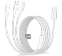 3 en 1 Cable Multi Chargeur 1.2M, PD 100W Universel Câble USB C Charge Rapide avec Cable iPhone Lightning/Micro USB/Câble Type C pour Apple iPhone 17 16 15 14 13 12 X,Android,Samsung,Galaxy,LG,Sony