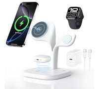 3 en 1 Chargeur Induction pour iPhone pour MagSafe Station de Charge sans Fil pour Apple iPhone 16 15 14 13 12 Series, pour Apple Watch 10 9 8 7 6 5 4 3 2 SE Ultra Ultra 2, AirPods 4 3 2 Pro Pro 2