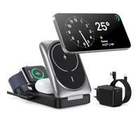 3 en 1 Chargeur sans Fil avec Mag-Safe 15W, Station de Charge Certifié Qi2, Pliable Chargeur Induction sans Fil pour iPhone 16 15 14 13 12, Apple Watch, AirPods Pro avec Adaptateur Rapide