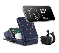 3 en 1 Chargeur sans Fil avec Mag-Safe, Station de Charge Certifié Qi2, Pliable Chargeur Induction sans Fil pour iPhone 16 15 14 13 12, Apple Watch, AirPods Pro avec Adaptateur Rapide