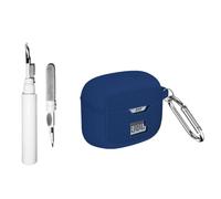 [3 en 1] Coque en silicone Casevita compatible avec les écouteurs JBL Tune Buds, coque de protection portable étanche et résistante aux chocs avec mousqueton avant à DEL visible avec kit de nettoyage