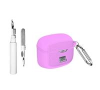 [3 en 1] Coque en silicone Casevita compatible avec les écouteurs JBL Tune Buds, coque de protection portable étanche et résistante aux chocs avec mousqueton avant à DEL visible avec kit de nettoyage