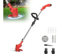 3 en 1 Coupe Bordure sans Fil avec Batterie, Tondeuse À Gazon, Batterie 12v 2000mah 2 Cellules, Tondeuse Légère, Arbre Télescopique 450 Watts, Désherbeur Électrique