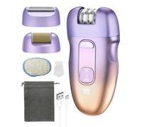 3-en-1 Épilateur Électrique Femme Sans Fil, Epilateur Visage avec Têtes Interchangeables, IPX6 & LED, USB-C Étanche Rasoir Électrique Femme pour Jambes, Aisselles, Épilateurs et Accessoires
