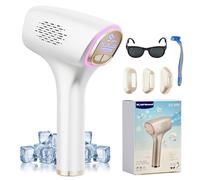 3 en 1 Épilateur Lumière Pulsée avec Refroidissement, Épilateur Laser avec Écran LCD, IPL Hair Laser Removal Définitif, HR/SC/RA Épilateur IPL avec 9 Niveaux d'énergie, 570NM-1200NM, 999,999 Flashes