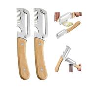 3 en 1 Éplucheur de légumes multifonctionnel pour la cuisine, Eplucheur Légumes avec Manche en Bois Massif, lame multifonction avec décapsuleur, Ustensiles de Cuisine Pour FruitsLégumes