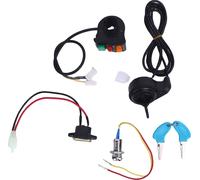 3 en 1 Interrupteur de guidon avec clé d'allumage Pouce Kit de connexion de charge de gaz pour vélo électrique -Tricycle à moteur