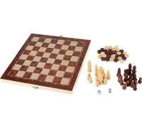 3 en 1 jeu d'échecs jeu de croissance intellectuelle pour les amis de la famille en bois 24 x 24 cm / 9,4 9,4in