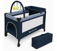 3 en 1 Lit Parapluie Mobiclinic Lit de voyage Pliable pour Bébé 0-36 Mois, lit de voyage, parc et matelas à langer Gris Caelum