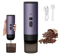 3 en 1 Machine à Café Multi Capsules, CafetièRe Portable, CafetièRes Expresso à Capsules Et Café Moulu, Machine à Expresso éLectrique, 15 Bar, Pour Bureau Voyage Camping Maison (pourpre)