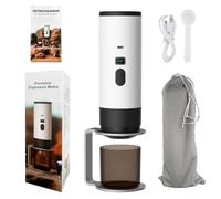 3 En 1 Machine à Café Portable avec Support, CafetièRes Expresso à Capsules Et Café Moulu, Machine à Expresso, 15 Bar, Électrique USB, Chauffe Instantanée, pour Bureau Voyage Camping Maison(Blanc)