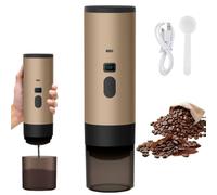 3 En 1 Machine à Café Portable, CafetièRes Expresso à Capsules Et Café Moulu, Machine à Expresso éLectrique, 15 Bar, Électrique USB, chauffe instantanée, pour Bureau Voyage Camping Maison (Champagne)