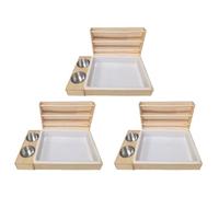 3 en 1 Mangeoire à Foin de Lapin avec Bac à Litière, Mangeoire Multifonction Facile à Nettoyer en Bois, Jouet de Recherche de Nourriture pour Lapin/Cobaye/Chinchillas/Hamster