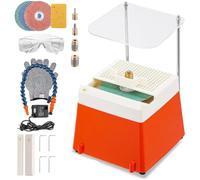 3 en 1 Meuleuse de Verre Électrique 220V/65W, Machine à Poncer les Bords de Verre avec Petite pompe à eau réglablet pour Vitraux, Mosaïques, Céramique et Loisirs Créatifs