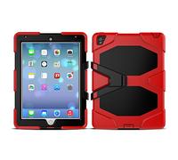 3 en 1 Outdoor Tablette étui pour Apple iPad 2017 9.7 "Anti-Chocs Rigide et Cadre en Silicone Tablette Hybride Rot