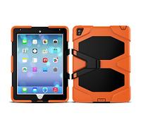 3 en 1 Outdoor Tablette étui pour Apple iPad 2017 9.7 "Anti-Chocs Rigide et Cadre en Silicone Tablette Hybride Orange