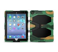 3 en 1 Outdoor Tablette étui pour Apple iPad 2017 9.7 "Anti-Chocs Rigide et Cadre en Silicone Tablette Hybride Camouflage