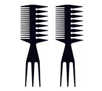3 en 1 Peigne, 2 pièces Peigne Cheveux Homme, Brosse à cheveux antistatique, Peignes à dents larges Style Rétro Brosse à Cheveux, Noir