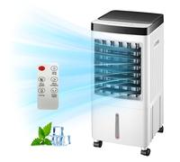 3 En 1 Rafraîchisseur D'air Évaporatif, Réservoir D'eau 10L Grande Capacité, 3 Vitesses De Vent Réglables, 4 Roulettes 360° Et Poignée Intégrée, (Blanc)