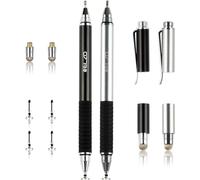 3 en 1 Stylo Tablette Ecran Tactile 2 Pièce Universal Capacitifs Precision Disc Stylus Pen,pour Écran IP-ad iPh-One Sam-Sung Hua-wei Xiao-mi, Stylet Nanofibre Disque + Stylo Gel