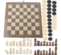 3 en 1 testeur d'échecs en bois multifonctionnel pliable Jeu de société Portable Drafts Set Set
