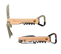 3 en 1 Tire-Bouchon & Décapsuleur -Cadeau Demande Parrain - Tire-Bouchon Personnalisé en Bois - Gravé 'Veux-tu être mon parrain ?' - Ouvre-Bouteille Original (Veux-tu être mon parrain?)