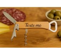 3 en 1 Tire-Bouchon & Décapsuleur - Ouvre-Bouteille Vin & Bière - Cadeau Annonce Grossesse pour Futur Grand-Père - Idée Originale et Émotionnelle (Text me)