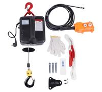 3 en 1 Treuil électrique 500KG 1500W, Protection contre les Surcharges, 7.6m Palans élévateur électrique avec Télécommande sans fil pour garages, entrepôts, construction Hopzty