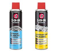 3-EN-UN Technique • Graisse Blanche au Lithium • Aérosol & Technique • Lubrifiant Silicone • Aérosol • Facilite le glissement des pièces en mouvement • Anticorrosion