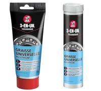 3-EN-UN Technique • Graisse Universelle au Lithium • Tube & 3-EN-UN Technique • Graisse Universelle au Lithium • Cartouche • Forte adhérence • Résite à l'eau et à la chaleur