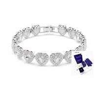 (3) Ensemble de bijoux Ariana Grande Tennis Heart Angelic couleur argent de marque od